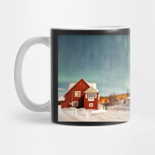 Porjus Station House Under the Aurora Mug